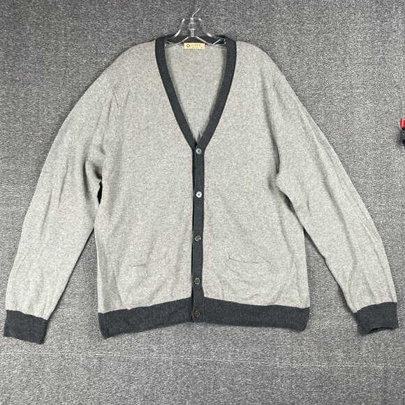 J Crew Cardigan Sweater Mens Size XL Gray Work Office Casual Grandpa Minimal - Picture 1 of 9
